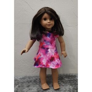 2017 American Girl Luciana Vega 18" Doll Purple Hair Streak Dress *Please Read